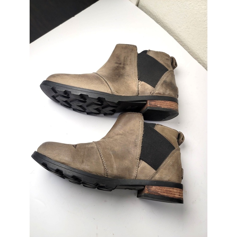 Sorel Women's Leather Chelsea Ankle Pull On Boots Size‎ 6 Gray & Black - Picture 7 of 14